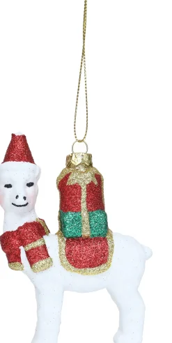 Best Weihnachtsbaumschmuck Alpaca mit Schal rot 9 x 3 x 11 cm Weihnachtskugeln & -Anhänger