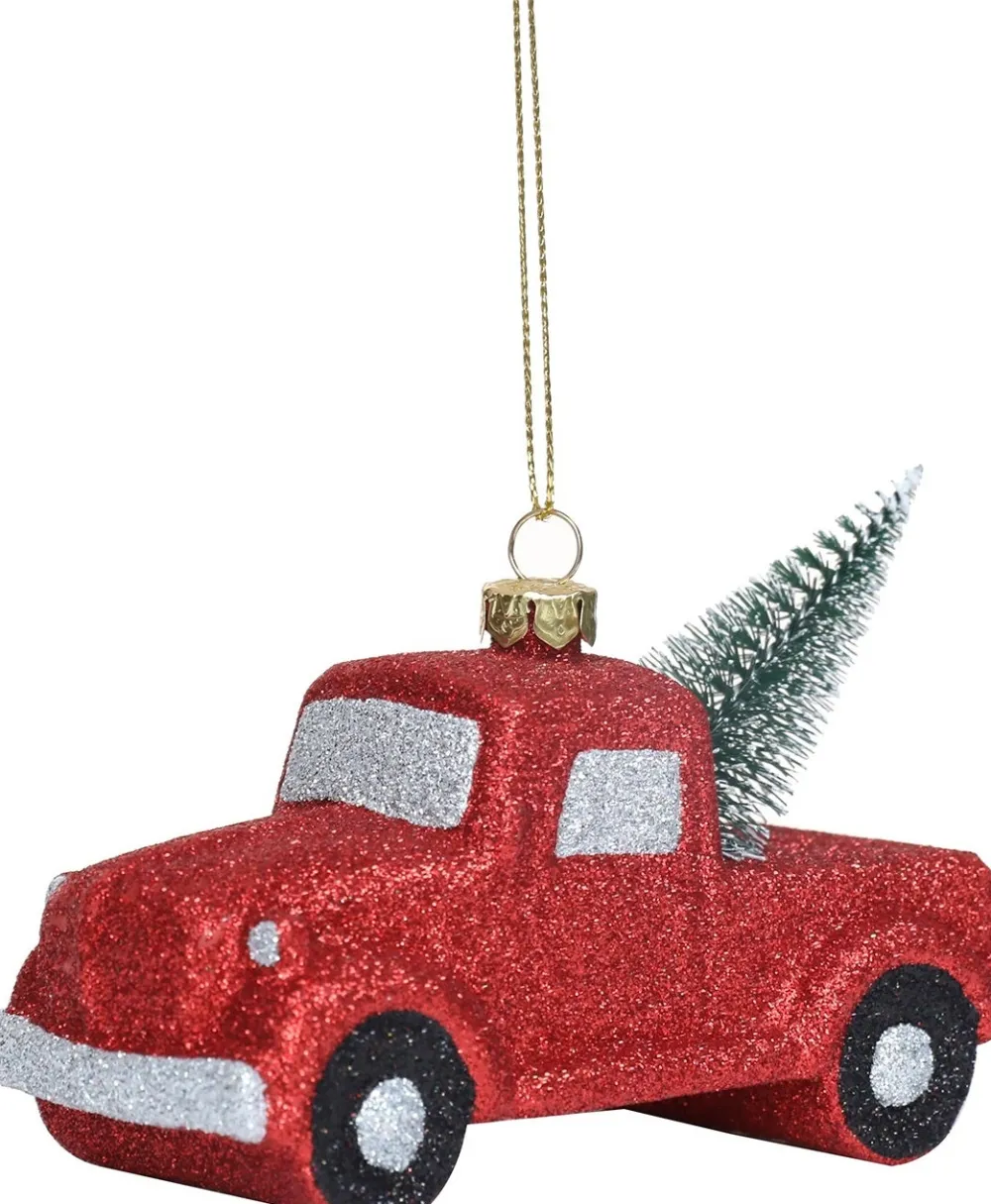 Online Weihnachtsbaumschmuck Fahrzeug Pick-up rot 12 x 6 x 7 cm Weihnachtskugeln & -Anhänger