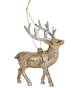 Hot Weihnachtsbaumschmuck Rentier gold 10 x 5 x 12 cm Weihnachtskugeln & -Anhänger