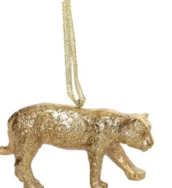 Clearance Weihnachtsbaumschmuck Safaridier Leopard gold 9 x 3 x 10 cm Weihnachtskugeln & -Anhänger