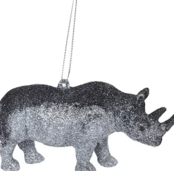 Best Weihnachtsbaumschmuck Safaridier Nashorn silber 10 x 3 x 15 cm Weihnachtskugeln & -Anhänger