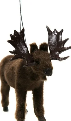 Weihnachtsbaumschmuck Waldtier Elch braun 11 x 9 x 8 cm Weihnachtskugeln & -Anhänger