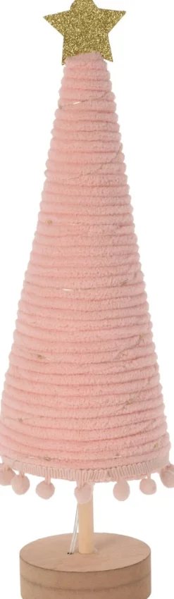 Outlet Weihnachtsdeko Baum Cosy rosa mit 20 LEDs warmweiß D 11 H 38 cm Weihnachtsfiguren & -Objekte