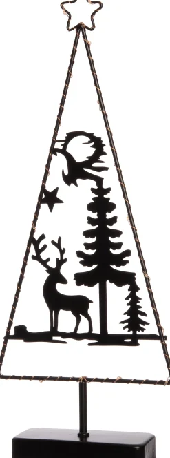 Sale Weihnachtsdeko Baum mit Hirsch 20 LEDs warmweiß 18 x 4 x 45,5 cm Weihnachtsfiguren & -Objekte