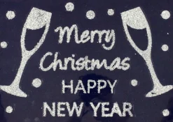 Weihnachtsdeko Fenster-Sticker Merry Christmas Happy New Year weiß 40 x 28,5 cm Fensterbilder