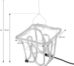Discount Weihnachtsdeko Laterne mit 144 LEDs warmweiß 22,5 x 22,5 x 41 cm Weihnachtsfiguren (Außen)