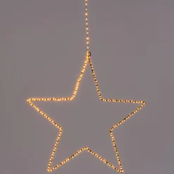 Best Weihnachtsdeko Stern schwarz mit 300 LEDs warmweiß D 56 cm Weihnachtsdeko Zum Aufhängen|Weihnachtssterne