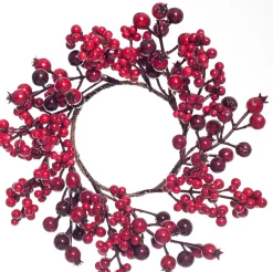 Sale Weihnachtskranz mit Beeren und Hagebutten D 12/25 cm Weihnachtskränze
