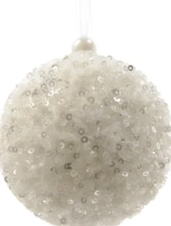 Weihnachtskugel Foam 8 cm winterweiß Weihnachtskugeln & -Anhänger