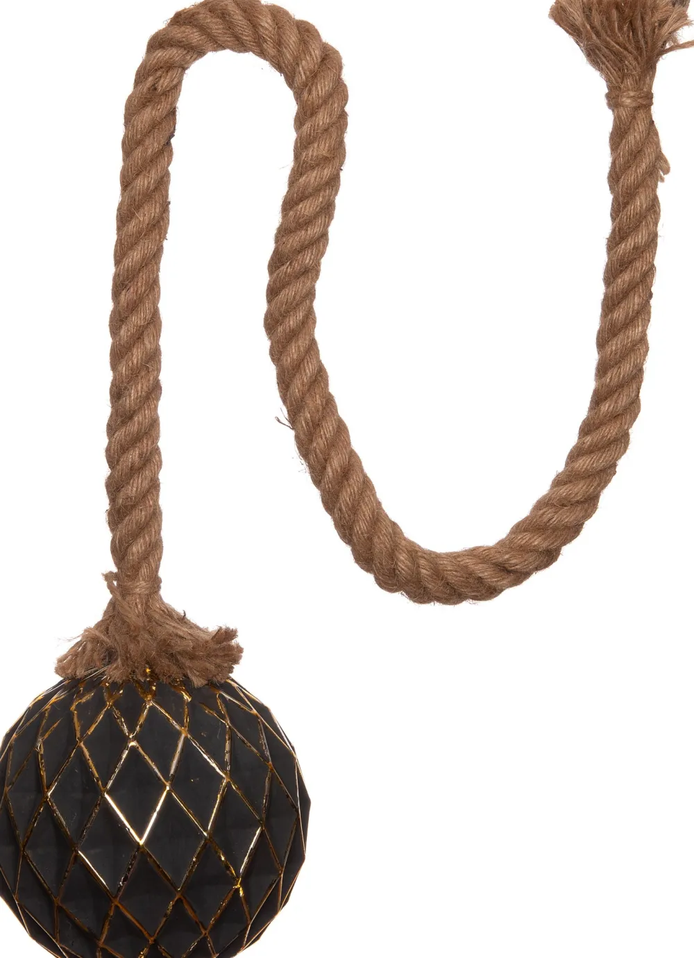 Clearance Weihnachtsleuchte mit Seil schwarz / gold D 15 cm mit 10 LEDs warmweiß Weihnachtsdeko Zum Aufhängen