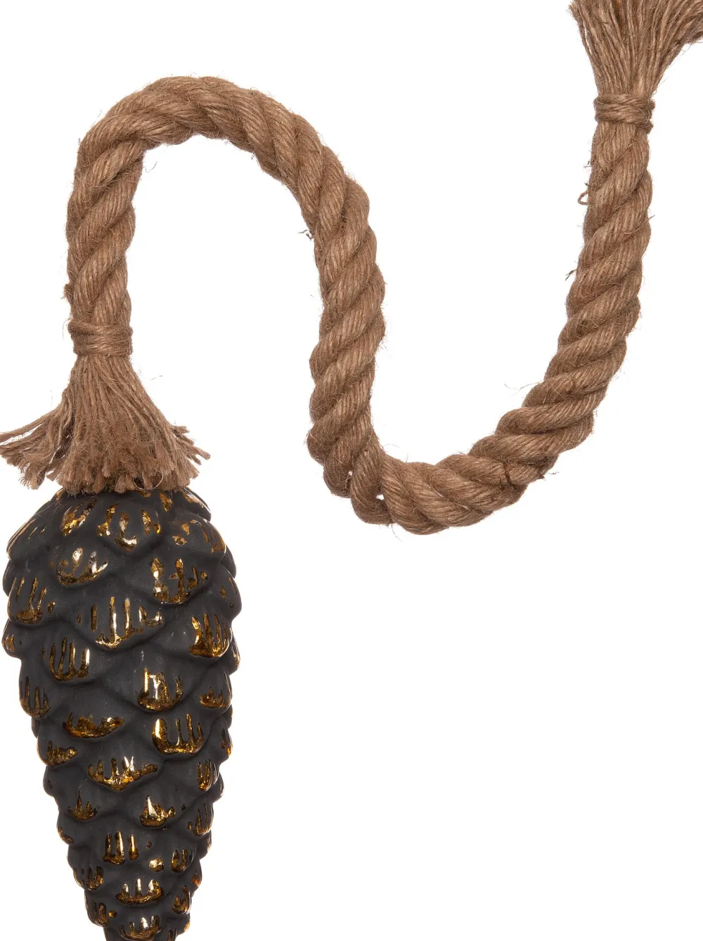 Discount Weihnachtsleuchte Tannenzapfen mit Seil gold D 10 cm mit 15 LEDs warmweiß Weihnachtsdeko Zum Aufhängen