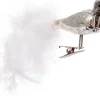 Clearance Weihnachtsschmuck Vogel mit Clip 18 cm silber Weihnachtskugeln & -Anhänger