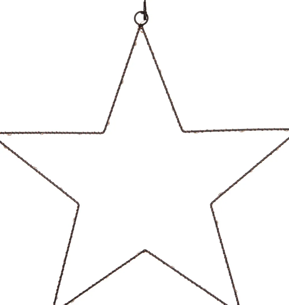 Sale Weihnachtsstern Fensterdeko schwarz beleuchtet mit 70 LEDs extra warm D 40 cm Weihnachtsdeko Zum Aufhängen|Weihnachtssterne