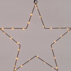 Sale Weihnachtsstern Fensterdeko schwarz beleuchtet mit 70 LEDs extra warm D 40 cm Weihnachtsdeko Zum Aufhängen|Weihnachtssterne