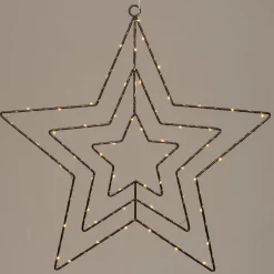 Online Weihnachtsstern Fensterdeko schwarz beleuchtet mit 38 LEDs klassisch warm D 36 cm Weihnachtssterne|Weihnachtsfiguren (Außen)