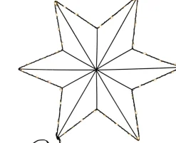 Sale Weihnachtsstern Marnix grau mit 40 LEDs warmweiß 37 x 3 x 37 cm Weihnachtssterne