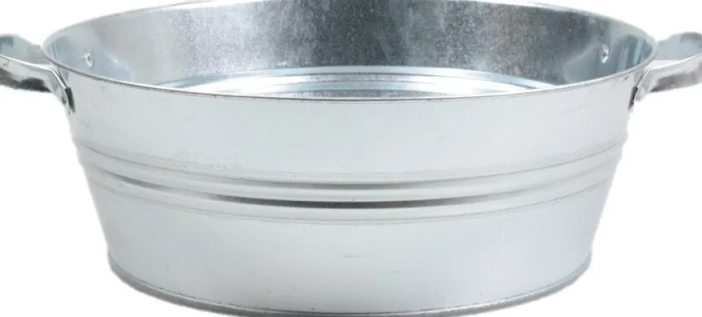 Best Zinc Collection Zinkwanne Chris silber D 40 H 14 cm Blumentöpfe & Pflanzgefäße